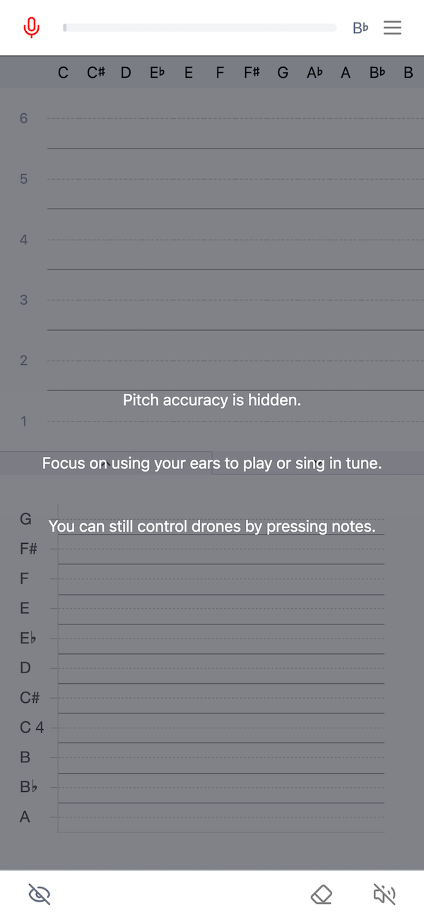 Chart with hidden guidance for ear training